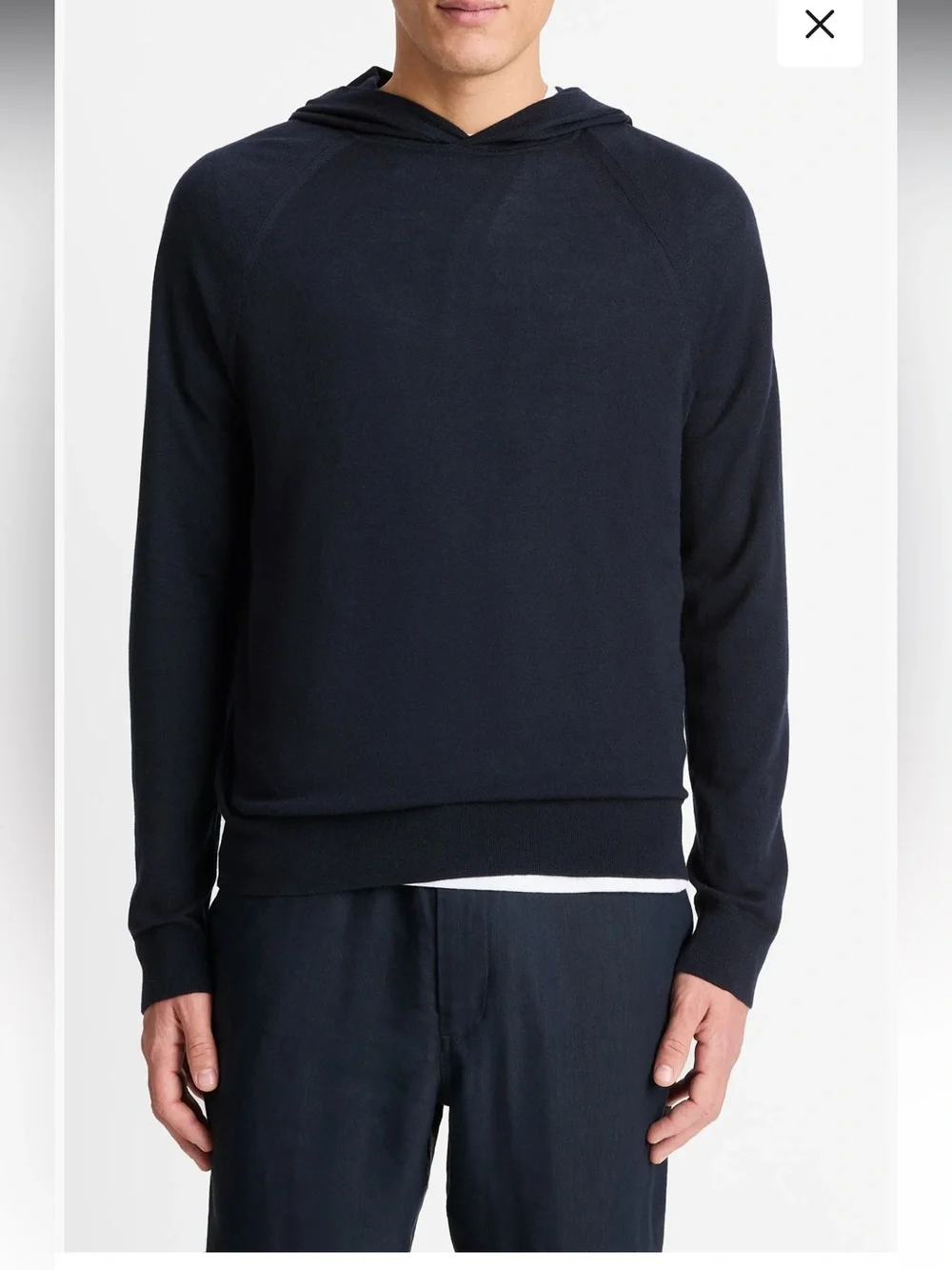 *Vince Charcoal Gray Cashmere Wool Blend Large Hooded Sweater #QB